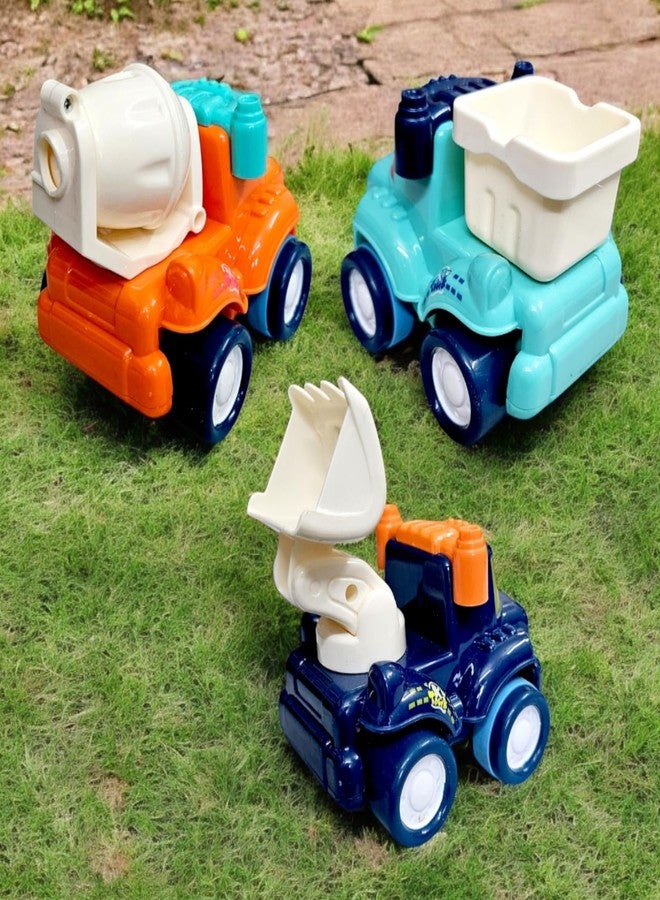 Stylbase Friction Powered Pull Back Vehicles for Kids Toys | Unbreakable Bulldozer Construction Truck Dumper Toys for Kids | Push and Go Toy Set for Boys & Girls 3+ Years (Pack of 3) - Image 4